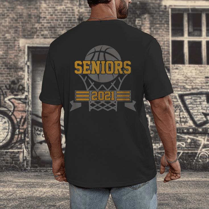 Boys Basketball Senior Class Of 2021 Teenage Graduation Men's Back Print T-Shirt