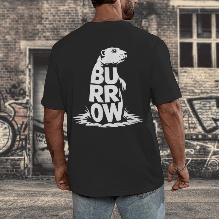 Burrow Prairie Dog Word Art Introvert Nature Retreat Men Women Kids Men's Back Print T-Shirt