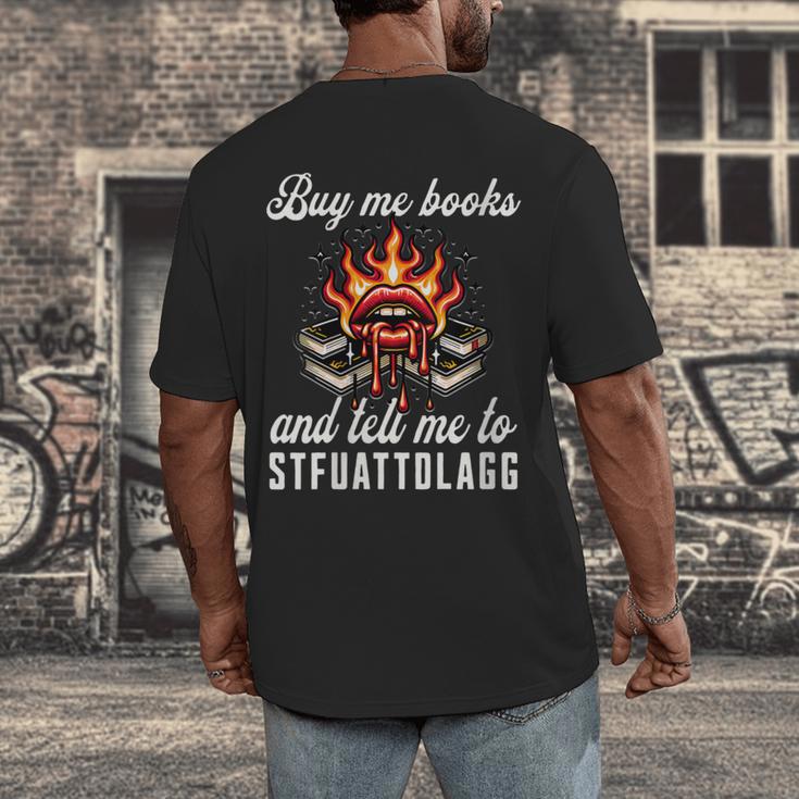 Buy Me Books And Tell Me To STFUATTDLAGG Booktok Men's Back Print T-Shirt Buy Me Books And Tell Me To STFUATTDLAGG Booktok Men's Back Print T-Shirt