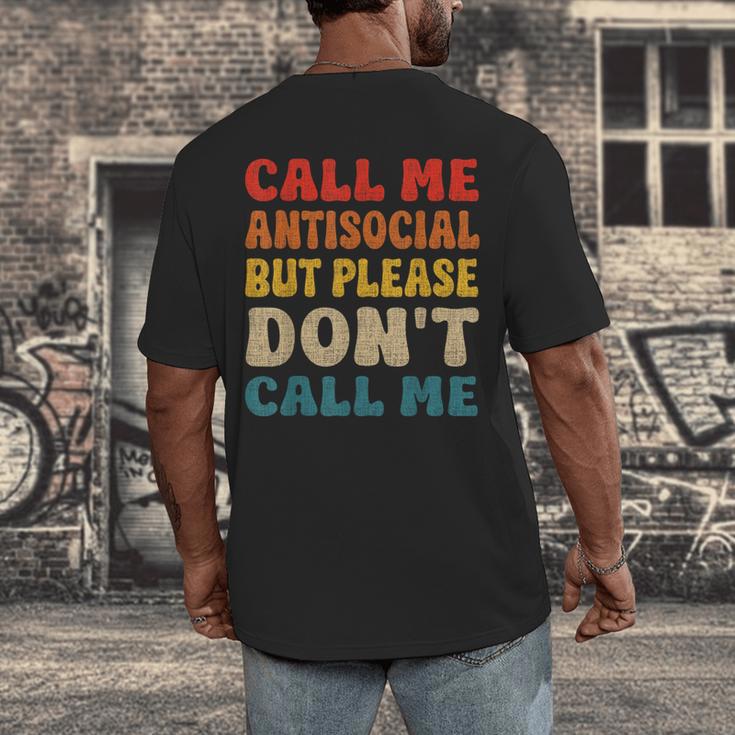 Call Me Antisocial But Please Don't Call Me Introvert Men's Back Print T-Shirt