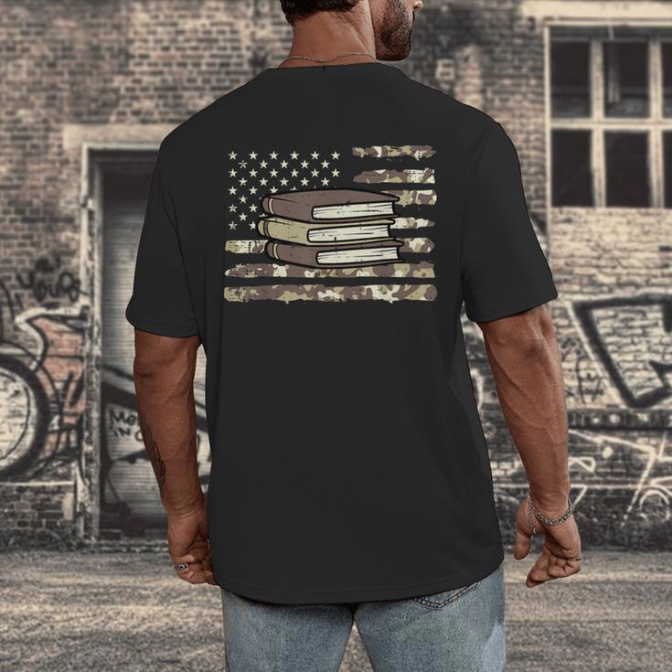 Camo Across America Read Reading Book Librarian Men Women Men's Back Print T-Shirt