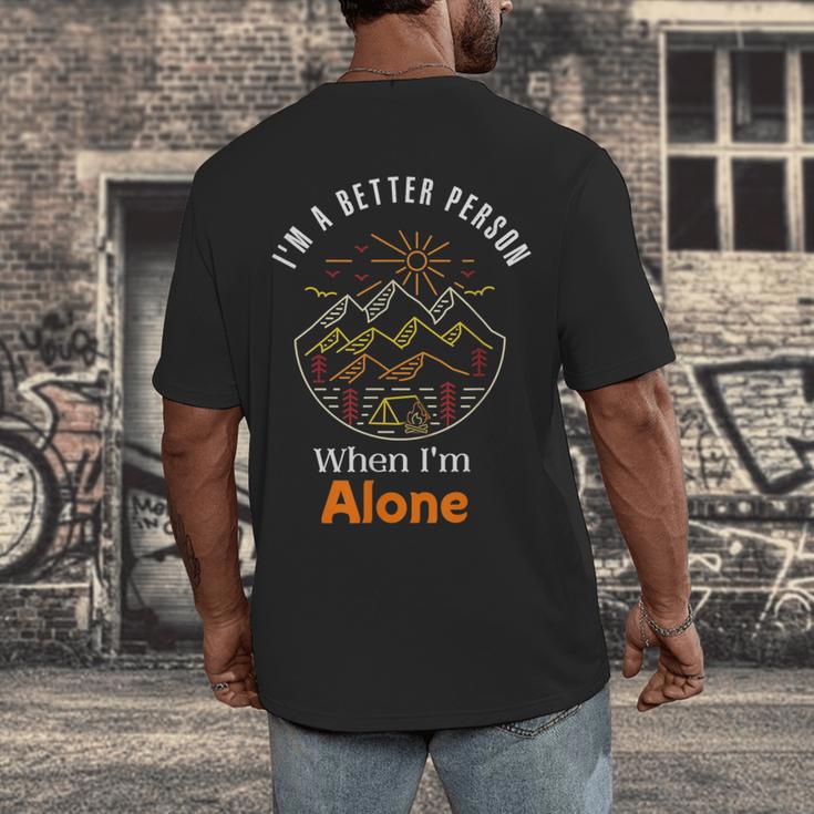 Camping Alone Meme Campfire Introvert Camper Men's Back Print T-Shirt Camping Alone Meme Campfire Introvert Camper Men's Back Print T-Shirt