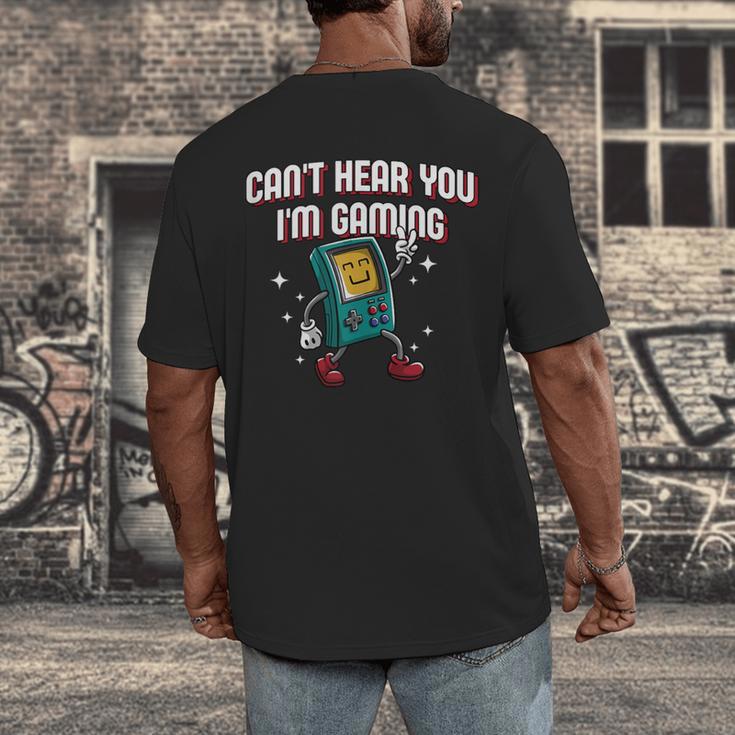 Cant Hear You Im Gaming Introvert Gamer Antisocial Men's Back Print T-Shirt Cant Hear You Im Gaming Introvert Gamer Antisocial Men's Back Print T-Shirt