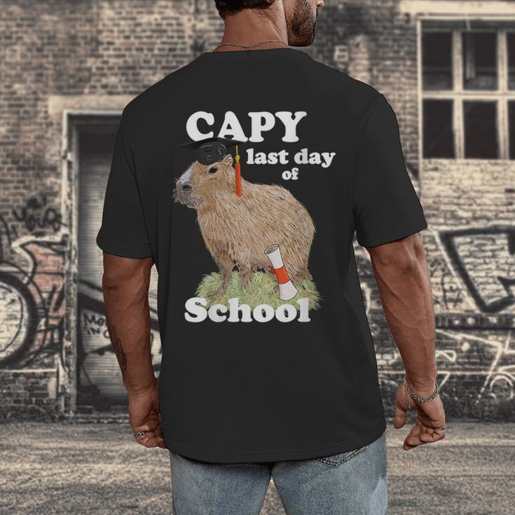 Capy Last Day Of School Capybara Graduation Quote Men's Back Print T-Shirt