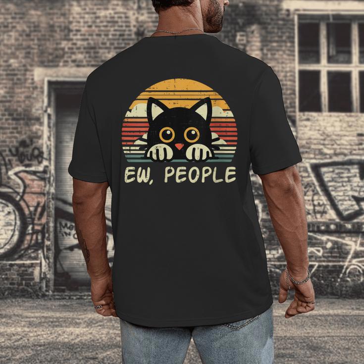 Cat Eww People Introvert Meme Women Men Kids Men's Back Print T-Shirt