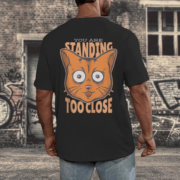 Cat Lover Antisocial Too Close Introvert People Hater Men's Back Print T-Shirt Cat Lover Antisocial Too Close Introvert People Hater Men's Back Print T-Shirt