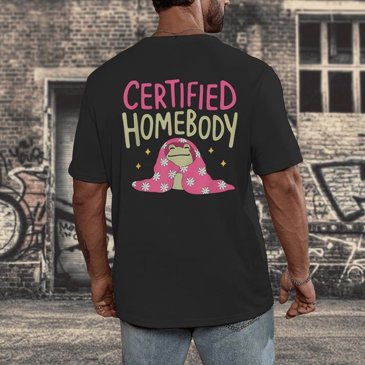 Certified Homebody Trendy Frog Introvert Men's Back Print T-Shirt Certified Homebody Trendy Frog Introvert Men's Back Print T-Shirt