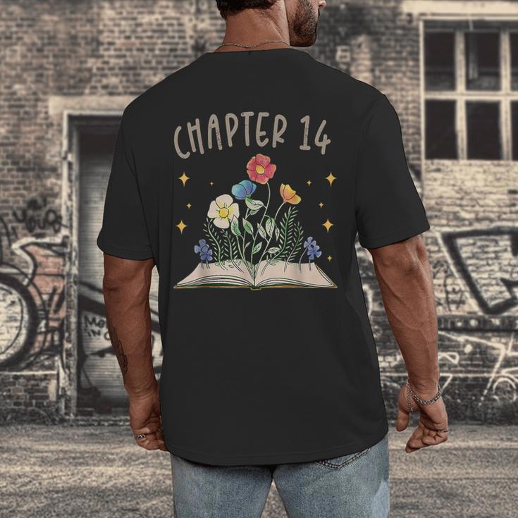 Chapter 14th Birthday Bookworm 14 Years Old For Book Lovers Men's Back Print T-Shirt Chapter 14th Birthday Bookworm 14 Years Old For Book Lovers Men's Back Print T-Shirt
