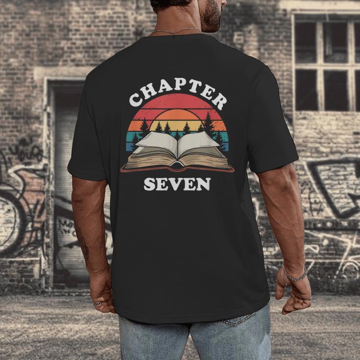 Chapter Seven Book Reading 7th Birthday 7 Year Old Men's Back Print T-Shirt Chapter Seven Book Reading 7th Birthday 7 Year Old Men's Back Print T-Shirt