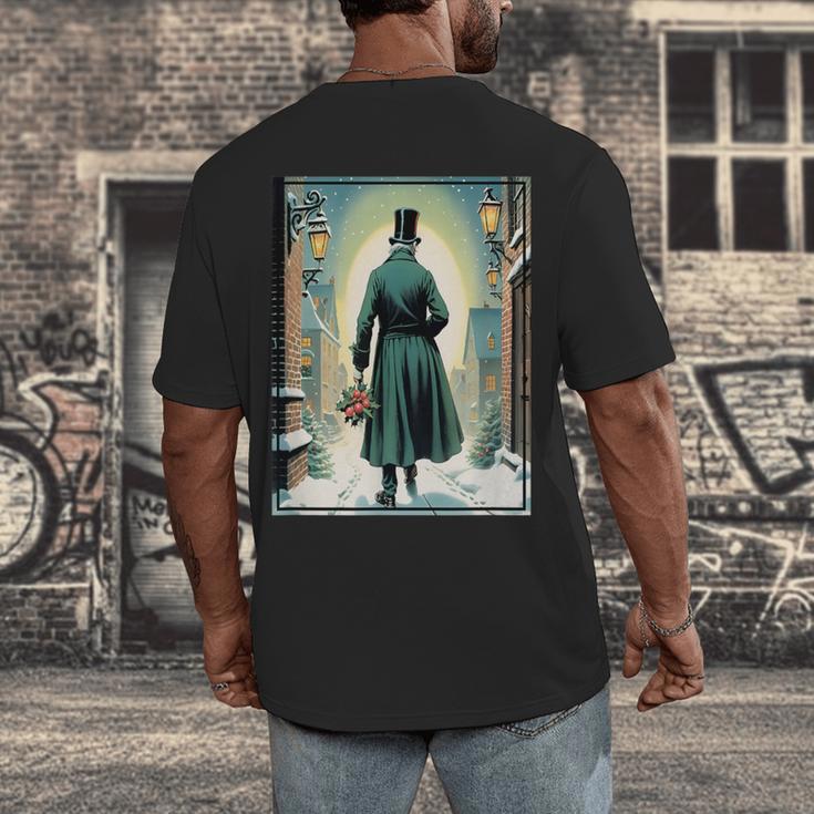 Charles Dickens Christmas Classic Book Ebeneezer Scrooge -Adults Kids Small Short Sleeve T-Shirt Men's Back Print T-Shirt