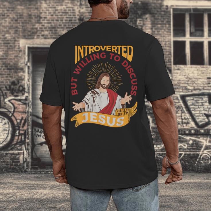 Christian Jesus Religious Sayings Catholic Introvert Men's Back Print T-Shirt