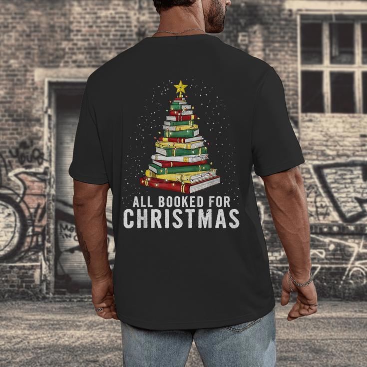 Christmas Book Tree All Booked For Xmas Men's Back Print T-Shirt