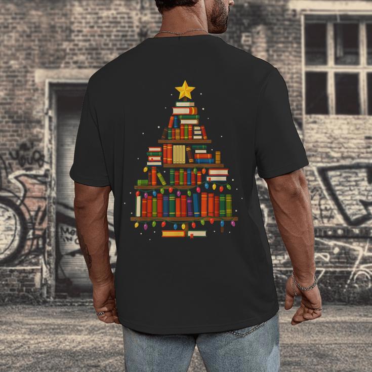 Christmas Tree Bookshelf Book Lover Library Men Women Kids Men's Back Print T-Shirt Christmas Tree Bookshelf Book Lover Library Men Women Kids Men's Back Print T-Shirt