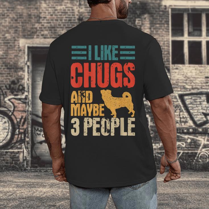 Chug Dog Retro Vintage Pughuahua Owner Fur Parent Introvert Men's Back Print T-Shirt Chug Dog Retro Vintage Pughuahua Owner Fur Parent Introvert Men's Back Print T-Shirt