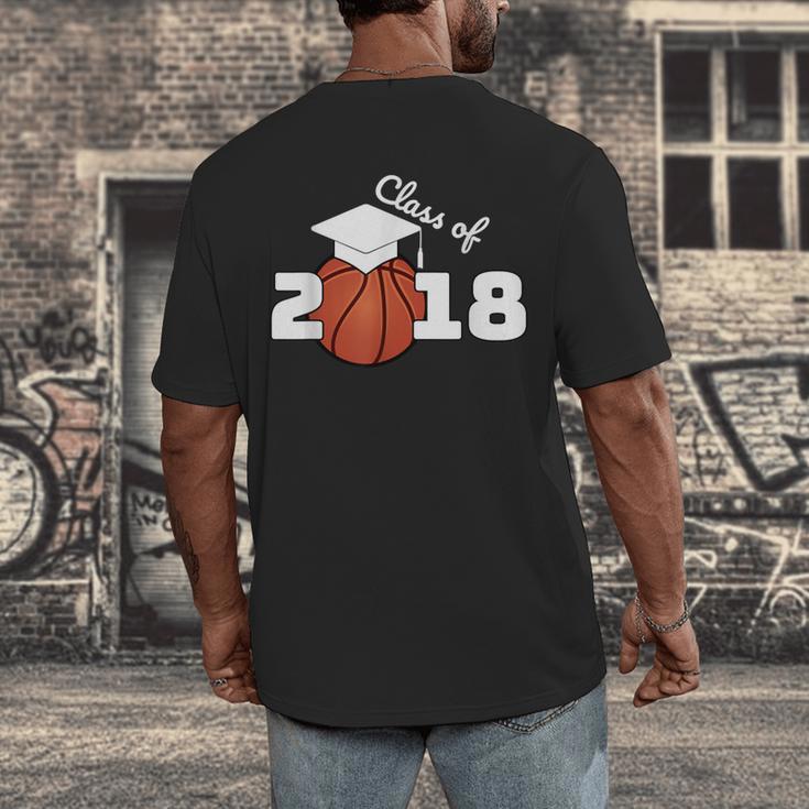 Class Of 2018 Basketball Senior Graduation Shirt Grad Men's Back Print T-Shirt