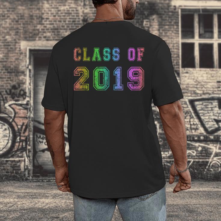 Class Of 2019 High School Graduation Date Graduate Men's Back Print T-Shirt