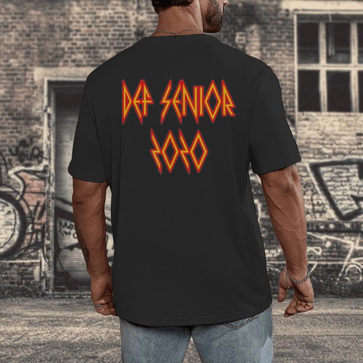 Class Of 2020 Senior 80s And 90s Rock Style Graduation Men's Back Print T-Shirt