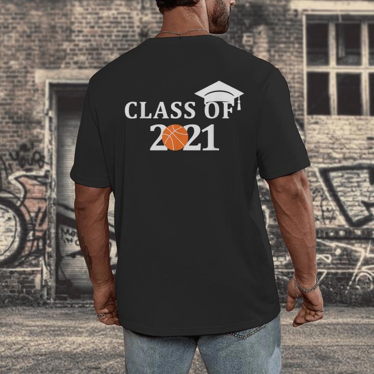 Class Of 2021 Graduation Him Her Basketball Pullover Men's Back Print T-Shirt