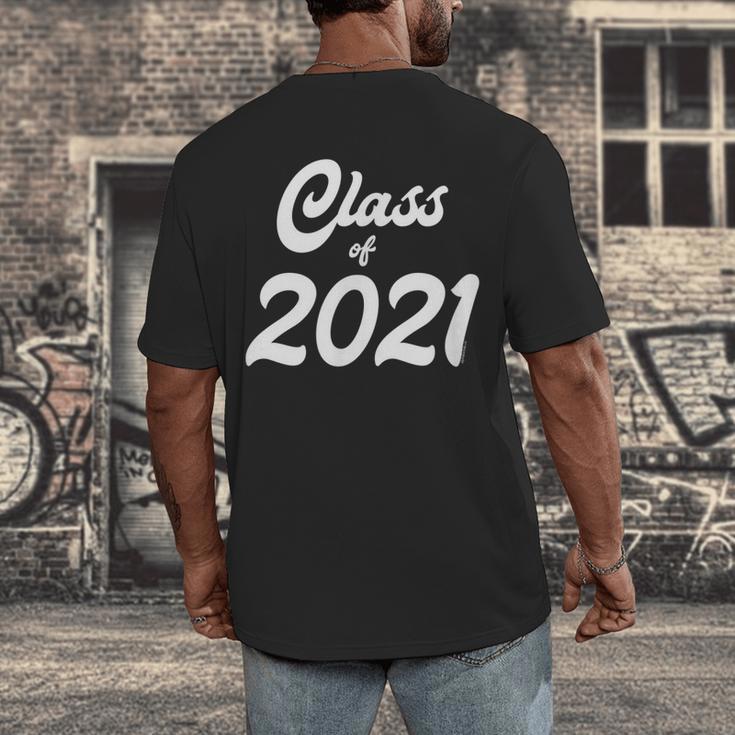 Class Of 2021 Graduation School Spirit Her Senior Class Men's Back Print T-Shirt