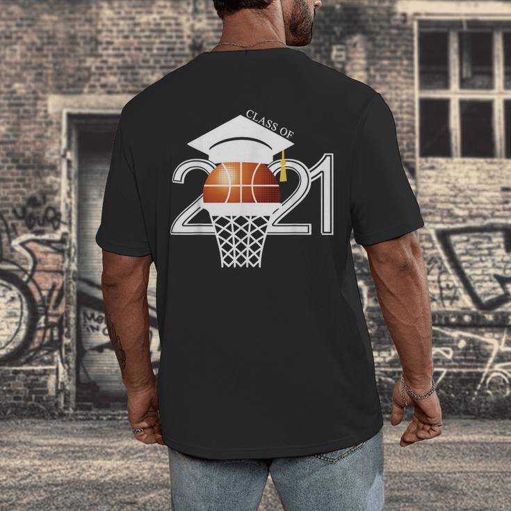 Class 2021 Graduation Senior Basketball Player Men's Back Print T-Shirt
