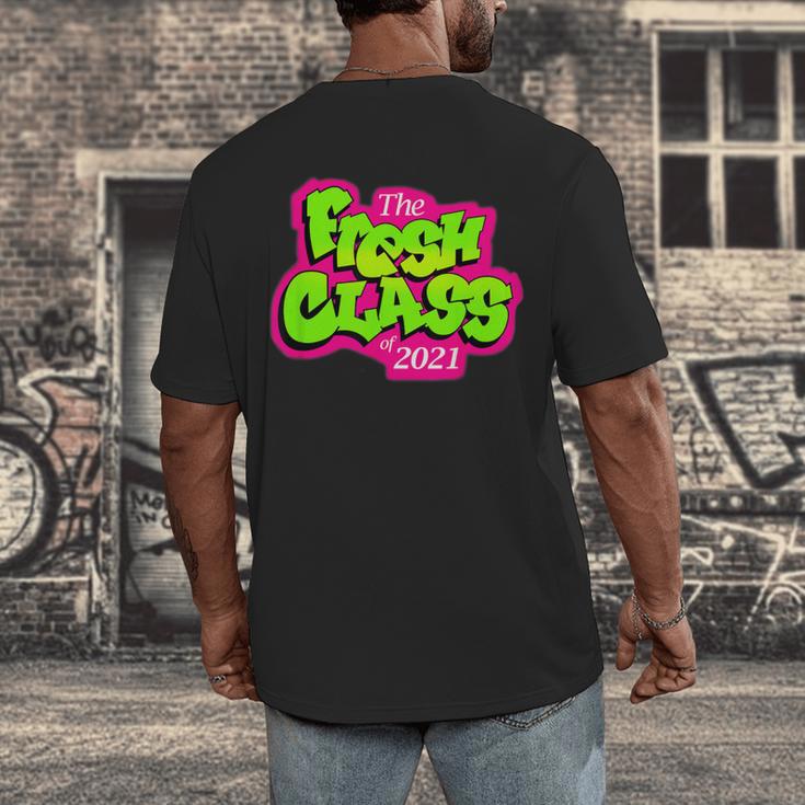 Class Of 2021 Senior Fresh 90's TV Style Grad For Graduation Men's Back Print T-Shirt