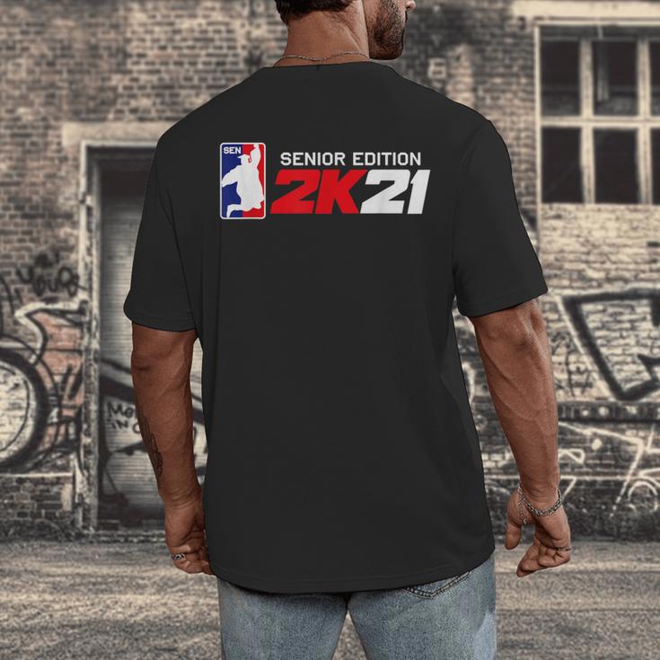 Class Of 2021 Senior Year Gamer Style Graduation For Grad Men's Back Print T-Shirt