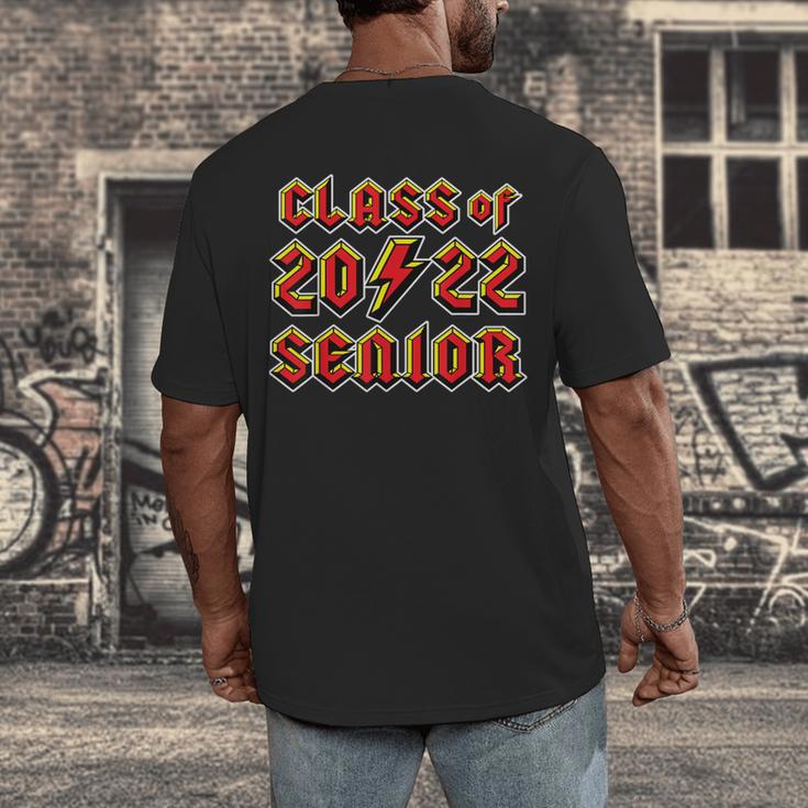 Class 2022 Senior 80s 90s Rock Retro Vintage Graduation Men's Back Print T-Shirt