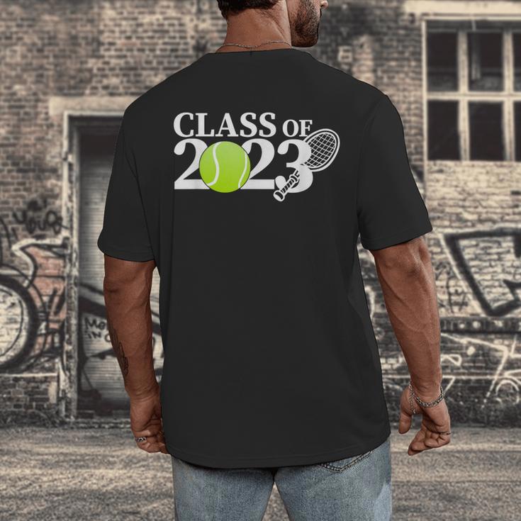 Class Of 2023 Graduation Senior Tennis Player Men's Back Print T-Shirt