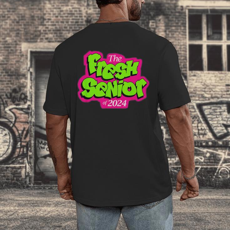Class Of 2024 Senior Fresh Retro 90s TV Style Graduation Men's Back Print T-Shirt