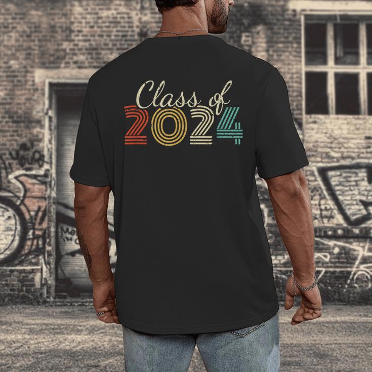 Class Of 2024 Senior Graduate 2024 Graduation Men's Back Print T-Shirt
