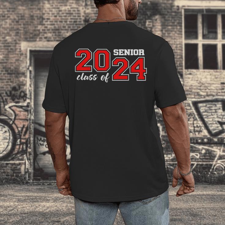 Class Of 2024 Senior Year Boys Girls School Graduation Men's Back Print T-Shirt