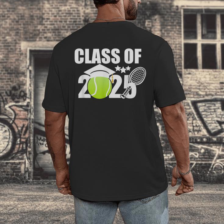 Class Of 2025 Graduation Senior Tennis Player Men's Back Print T-Shirt