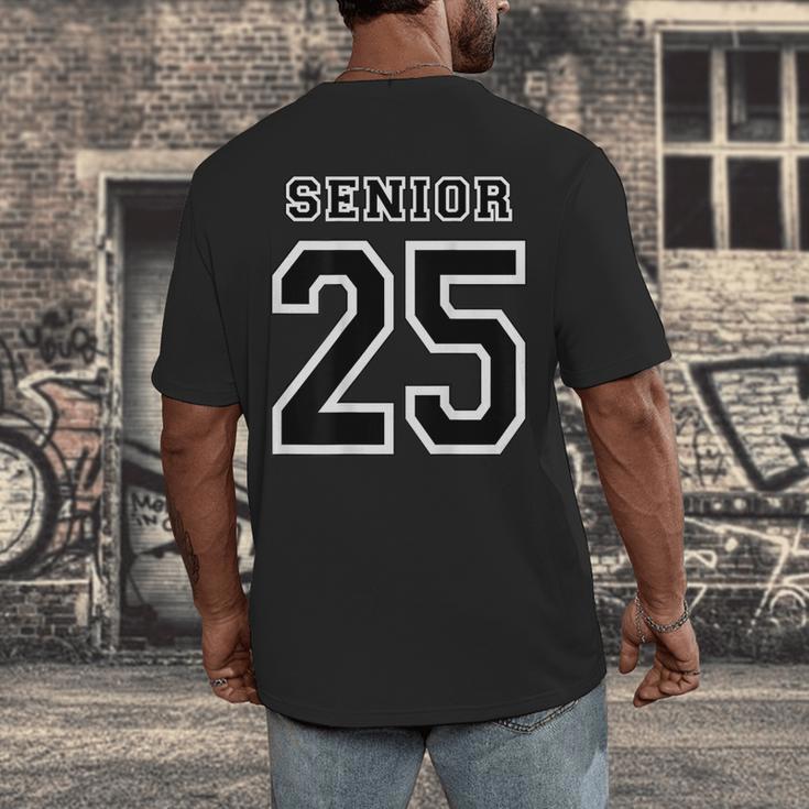 Class Of 2025 High School Senior 25 On Back Graduation Men's Back Print T-Shirt