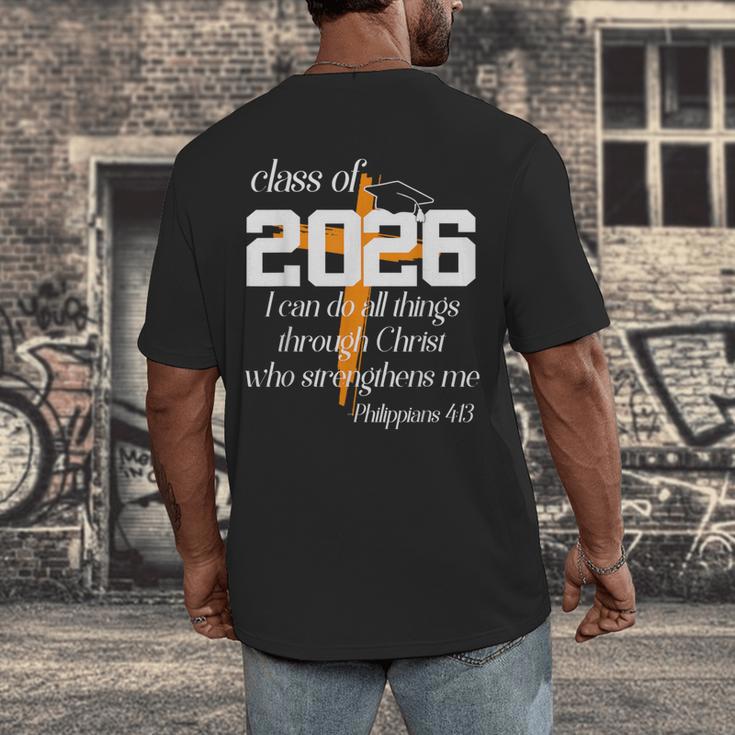 Class Of 2026 Christian Graduation Senior Graduate Men's Back Print T-Shirt