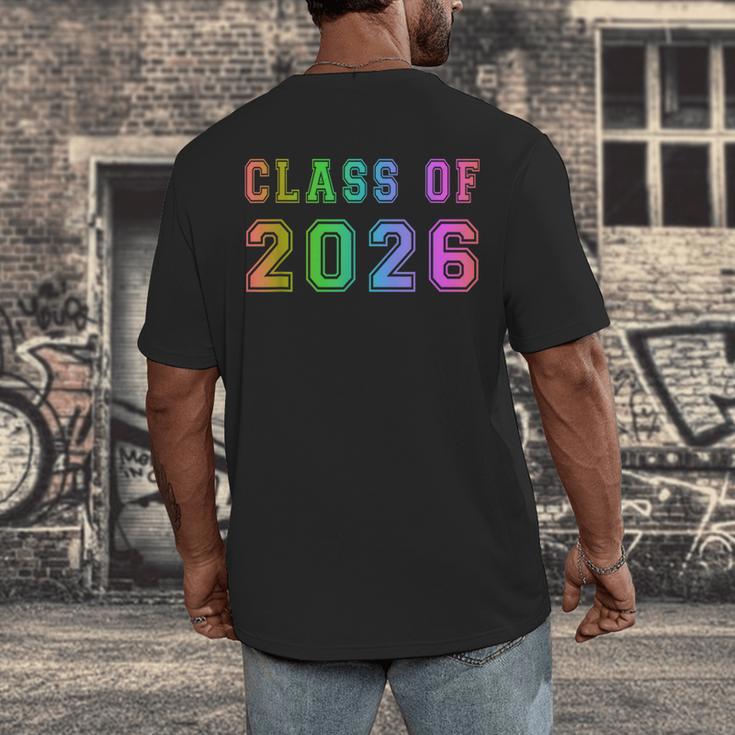 Class Of 2026 High School Graduation Date GraduateShirt Men's Back Print T-Shirt