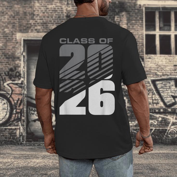 Class Of 2026 High School Senior Graduation Grey Sport Style Men's Back Print T-Shirt