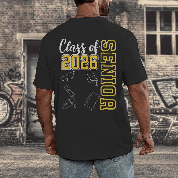 Class Of 2026 Senior 26 High School Graduation -Gold Men's Back Print T-Shirt