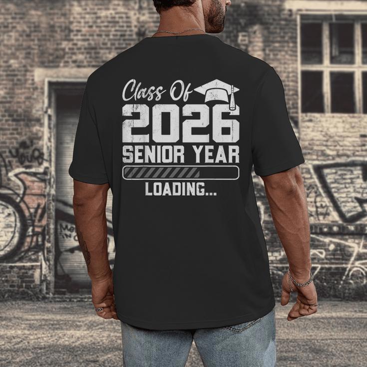 Class Of 2026 Senior Year Loading Countdown Graduation Men's Back Print T-Shirt