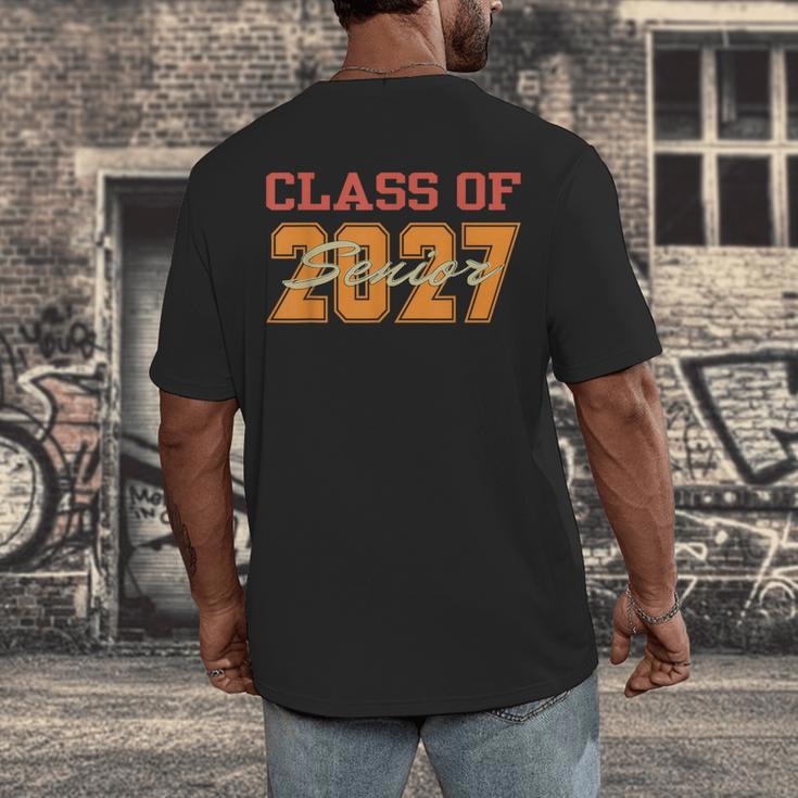 Class Of 2027 Graduation Senior Back To School 2026 Graduat Men's Back Print T-Shirt