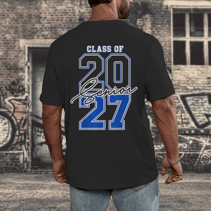 Class Of 2027 Senior 2027 Graduation Men's Back Print T-Shirt