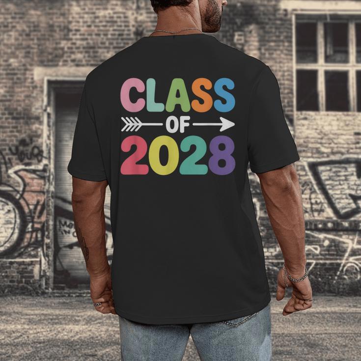 Class Of 2028 Colorful Graduation Men's Back Print T-Shirt