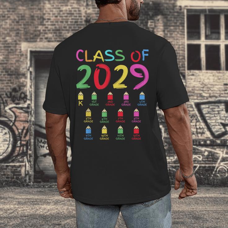 Class Of 2029 Senior Class 2029 Idea Graduation Grow With Me Men's Back Print T-Shirt