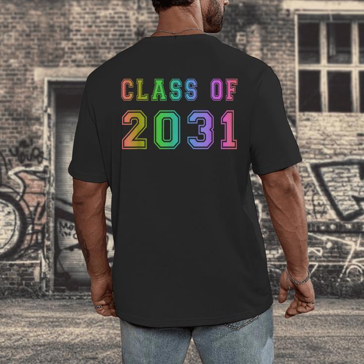 Class Of 2031 High School Graduation Date Kindergarten Shirt Men's Back Print T-Shirt