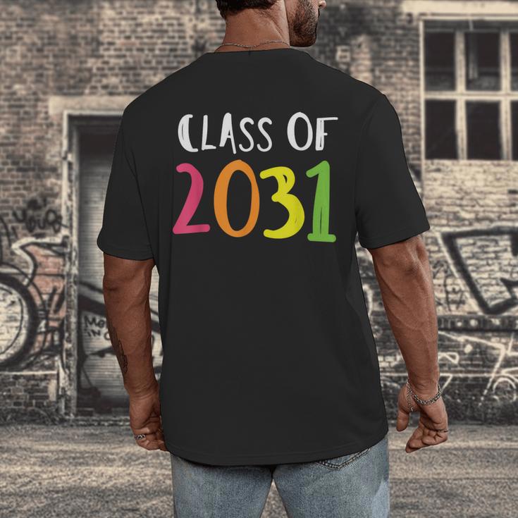 Class Of 2031 Kindergarten Graduation Back To School T-Shirt Men's Back Print T-Shirt