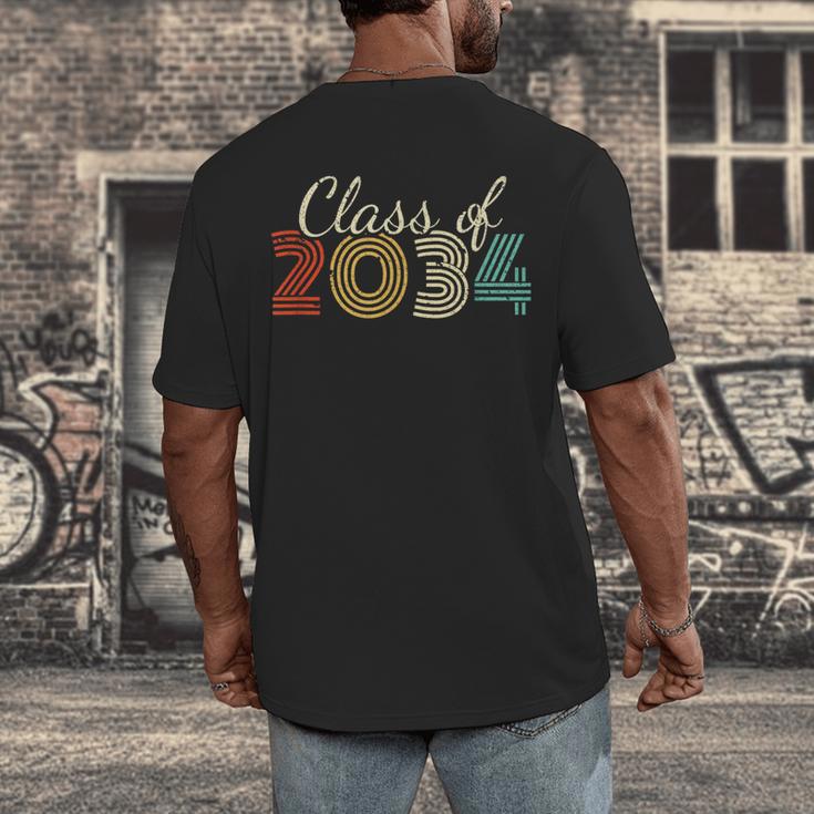 Class Of 2034 Senior Graduate 2034 Graduation Men's Back Print T-Shirt