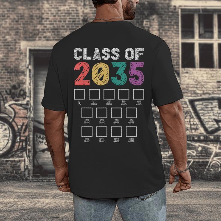 Class Of 2035 Graduation Check List Men's Back Print T-Shirt