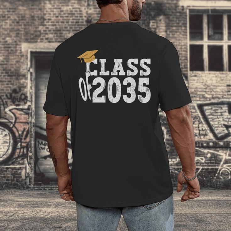Class Of 2035 Grow With Me Boy Girl First Day Of Graduation Men's Back Print T-Shirt