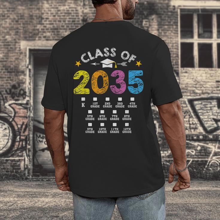 Class Of 2035 Grow With Me Checklist Graduation Men's Back Print T-Shirt