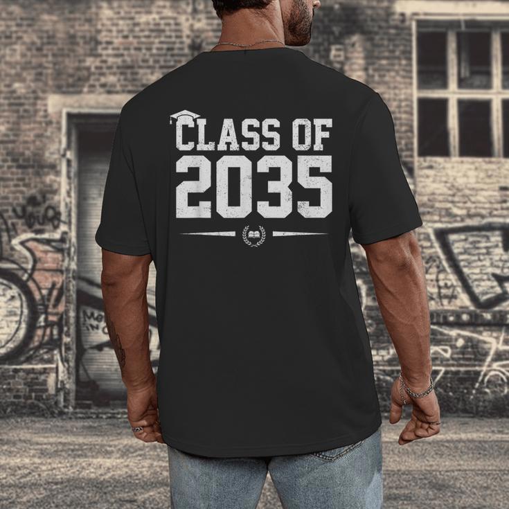 Class Of 2035 Grow With Me Graduation First Day Of School Men's Back Print T-Shirt