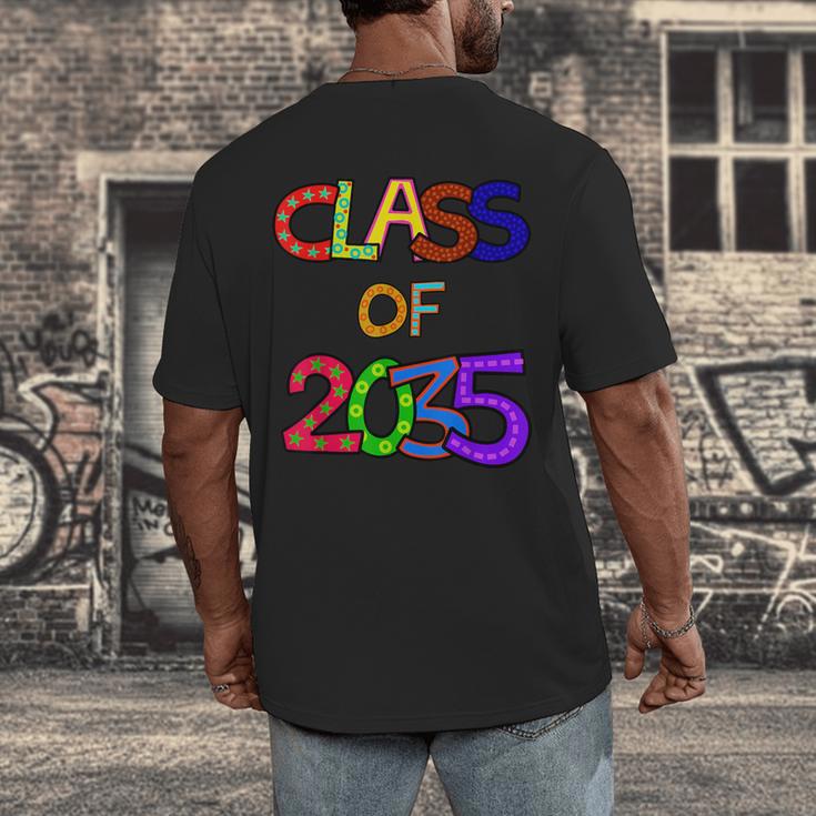 Class Of 2035 Grow With Me Kindergarten Graduation Men's Back Print T-Shirt